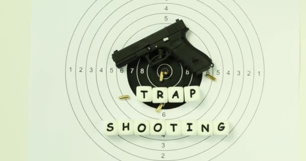Mål Pistol Fælde Skydning Praksis Skeet Skydning Grundlæggende Skydning Uddannelse – Stock-video
