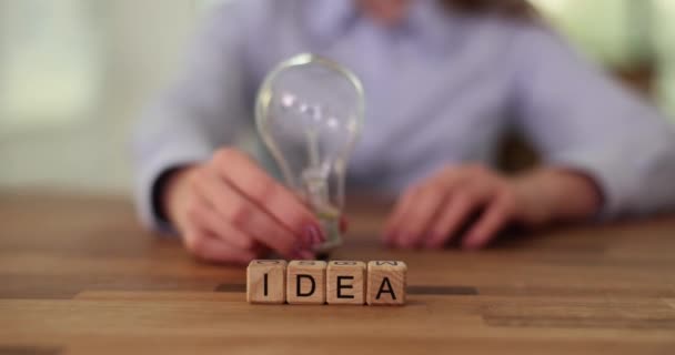 Líder Empresarial Está Trabajando Nueva Idea Inicio Ahorro Energía Desarrollo — Vídeos de Stock