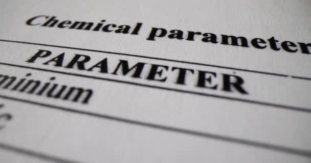 Tabel Med Parametre Kemiske Grundstoffer Metaller Kemiske Egenskaber – Stock-video