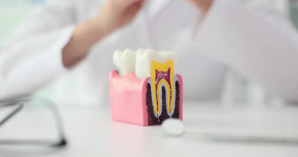 Tandförsäkring Och Behandling Emalj Och Karies Tandvård Hög Kvalitet — Stockvideo