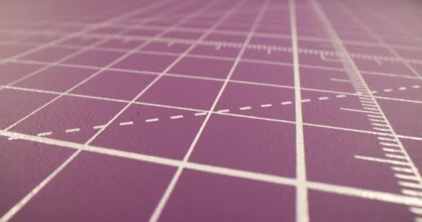 Textura Hoja Papel Rosa Con Líneas Marcas Geométricas Papel Dibujo — Vídeo de stock