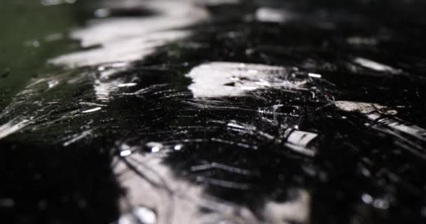Noir Brillant Revêtement Carbone Abstrait Gros Plan Film Concept Matériaux — Video