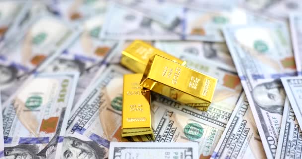 黄金或美元的金融现金投资 贵金属投资 — 图库视频影像