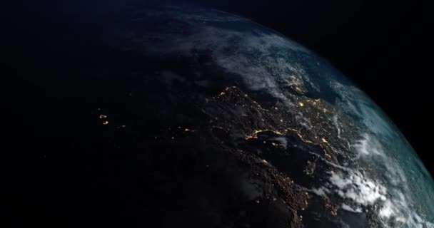 Planeta Widok Ziemi Kosmosu Film Slow Motion Koncepcja Ochrony Środowiska — Wideo stockowe