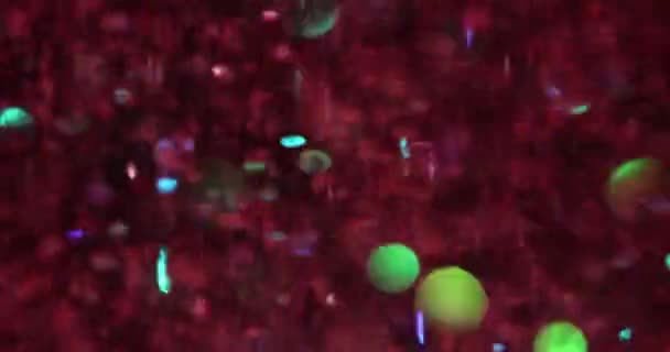 Bokeh Purpurina Brillo Rojo Con Estrellas Fondo Abstracto Brilla Rosa — Vídeos de Stock