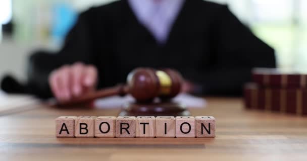 Szó Abortusz Bíró Kalapáccsal Abortuszhoz Való Jog — Stock videók