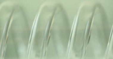 Laboratuvarın cam probiyotik ve spiralinin yakın görüntüsü. Araştırma konsepti biyokimya ve ilaç.