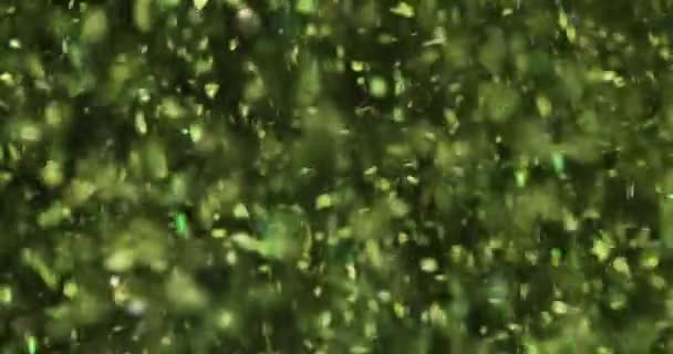 Rozmazané Pozadí Zelených Jisker Světel Zelený Bokeh Vzor — Stock video