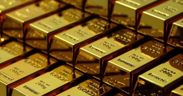 Barra Oro Inversión Éxito Dinero Lujo Fondo Moneda Oro Banca — Vídeos de Stock