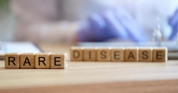 Rare Diseases Inscription Words Unusual Disorders Medical Concept Rare Atypical — Vídeo de Stock