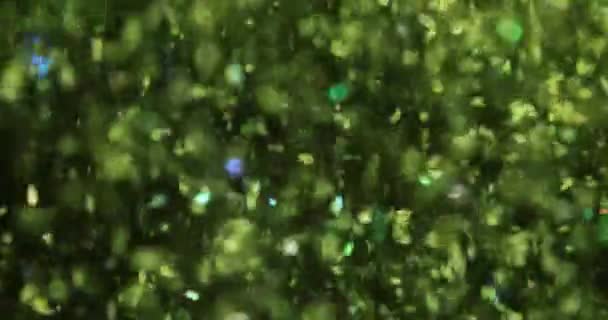 摘要浅浅的灯光 闪耀的绿色和背景的模糊 亮晶晶的绿光 — 图库视频影像