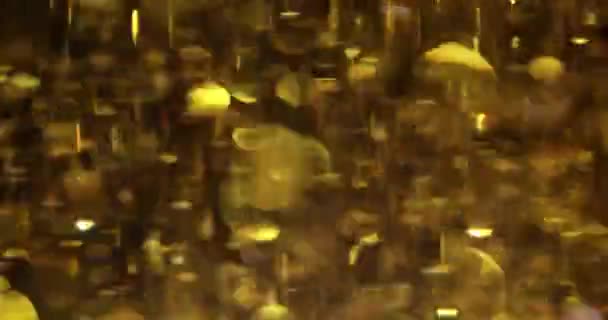 Fragments Golden Glitter Falling Black Background Premise Wallpaper Foil Confetti — Stock Video