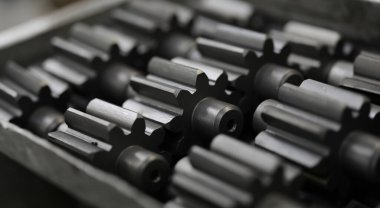 Metal dişliler fabrika sanayi soyut vintage baskı arka plan bir sürü