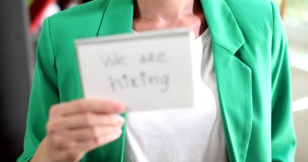 Businesswoman Text Hiring Office Search Employees Training Interns — Stock Video