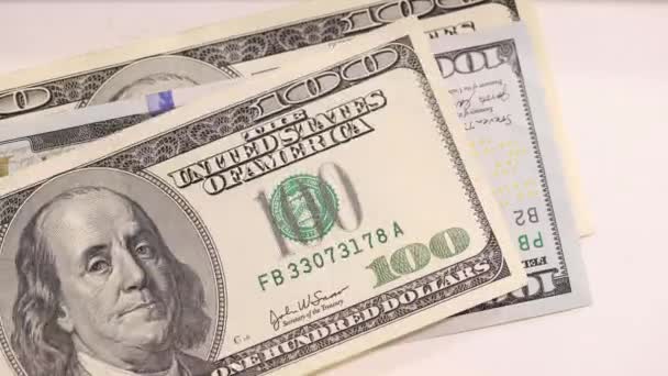 Dolar Banknotları Birbirinin Üstüne Düşüyor Kârlı Konsepti — Stok video