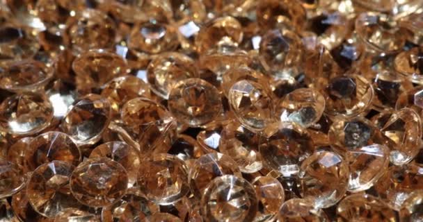 Una Colección Hermosos Diamantes Marrones Brillantes Primer Plano Joyería Cristales — Vídeo de stock