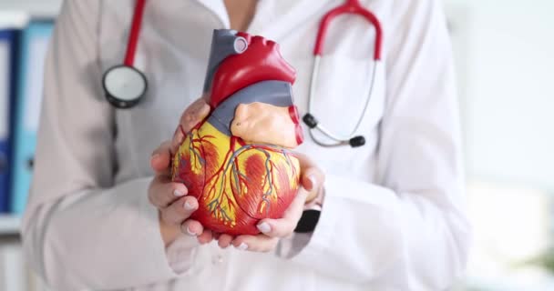 Lekarz Kardiolog Drwiące Serce Pojęcie Choroby Układu Sercowo Naczyniowego — Wideo stockowe