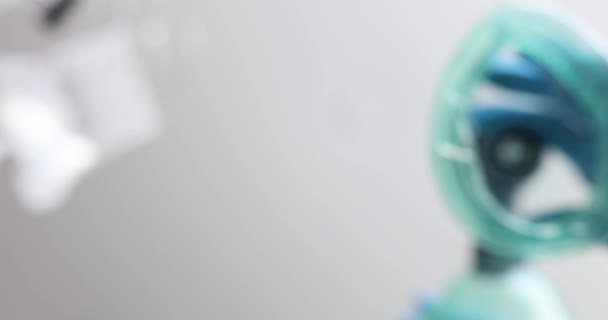 Anestezi Maskesi Indirildi Yakın Plan Yukarıdan Aşağı Görüş Tıbbi Operasyonda — Stok video