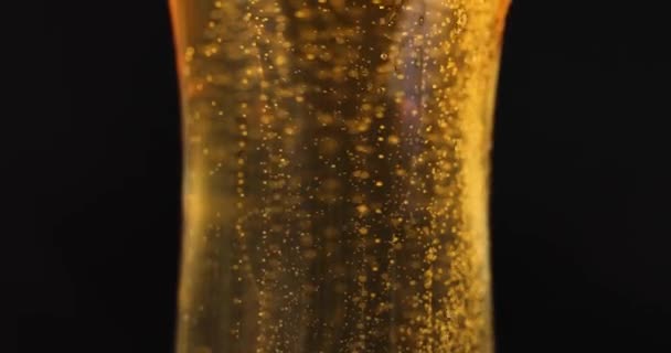 Закриття Скла Холодним Пивом Бульбашки Фільми Сповільнюють Рух Октоберфест — стокове відео