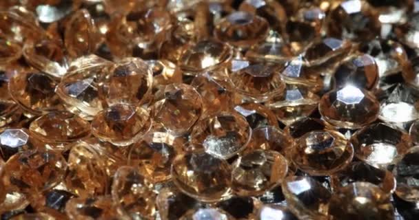 Fondo Dorado Con Línea Gotas Transparentes Gemas Inversión Diamantes — Vídeos de Stock
