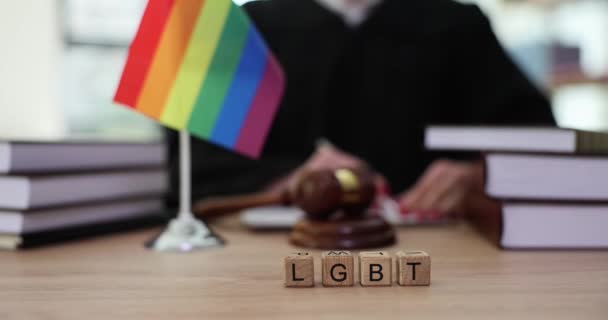 男女同性恋 双性恋和变性者的权利和法律 并在法庭和法官中禁止使用男女同性恋 双性恋和变性者的文字 州和地区的男女同性恋 双性恋和变性者权利 — 图库视频影像