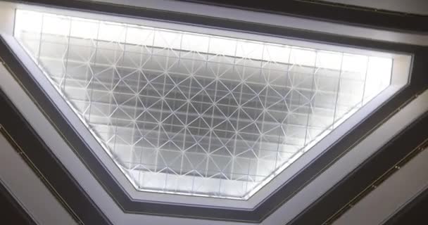 Rechthoekige Hangende Plafondlamp Gipsplaten Constructie Ter Decoratie Van Appartement Huis — Stockvideo