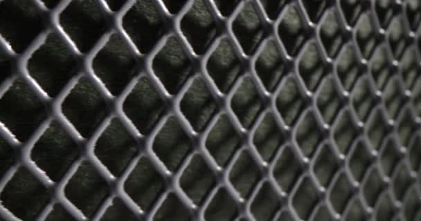 Gray Metal Grid Black Background Hard Background — Stock Video