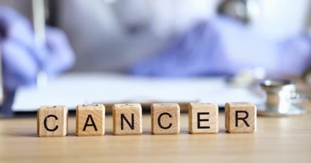 Diagnostic Précoce Cancer Clinique Médicale Cancer Causes Symptômes Concept Traitement — Video