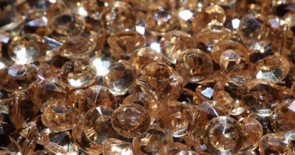 Yellow Shiny Diamonds Gems Examination Quality Jewelry Diamonds Concept — Wideo stockowe