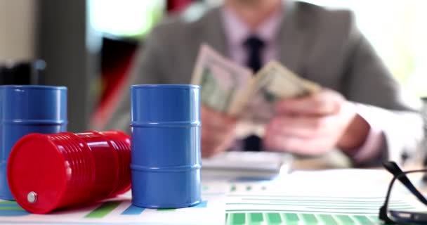 Oil Export Profit World Prices Concept Earning Sale Oil — Video Stock