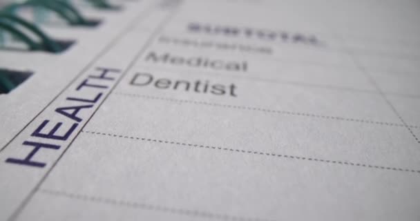 Assicurazione Dentale Con Documento Dentale Sullo Sfondo Concetto Dentale Salute — Video Stock