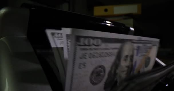 Apparatuur Voor Het Tellen Van Papiergeld Automatisch Mechanisme Van Financiële — Stockvideo