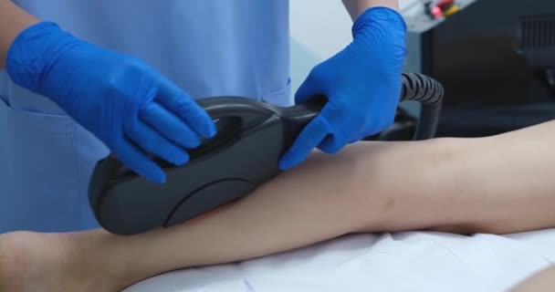 Flash Diodo Laser Depilação Tratamento Remoção Cabelo Cuidados Corpo Cosmetologist — Vídeo de Stock
