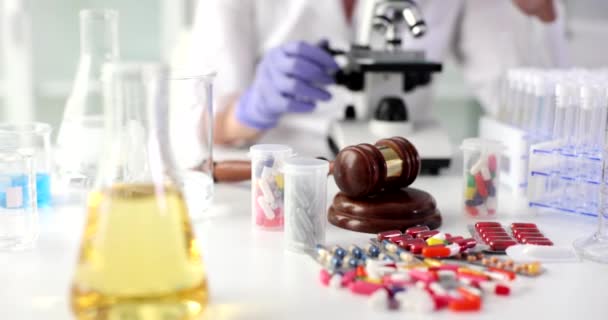实验室和法医实验室药物分析 医疗研究和法医实验室 — 图库视频影像
