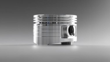 Beyaz piston oto tamir bölümünün kapanışı. Araba tamir hizmeti kavramı