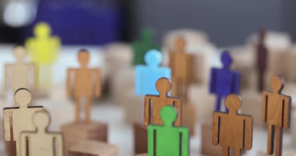 Multicolored Figures People Crowd Analysis Competition Interrelated Relationships — Vídeo de Stock