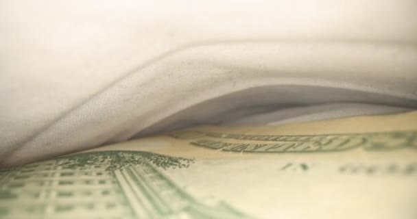 Cash Dollar Bills Your Pocket Cash Savings Stash Concept — Video Stock