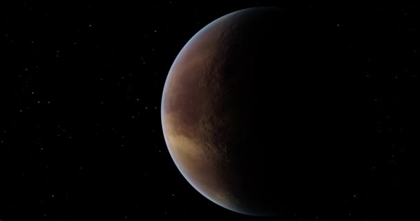 Marte Del Pianeta Rosso Rotante Primo Piano Scuro Rilievo Marte — Video Stock