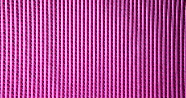 Pink Rubber Mat Parallel Lines Background Closeup Movie Slow Motion — Stock Video