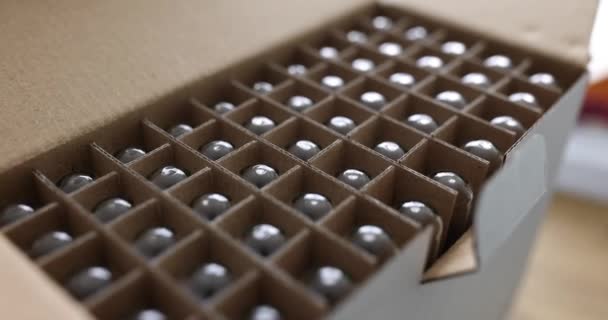 Caja Papel Con Botellas Vidrio Vino Película Envases Fiables Para — Vídeos de Stock