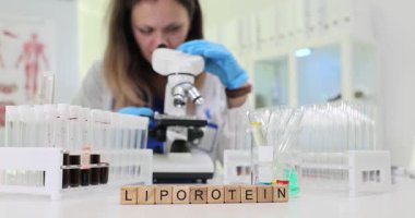 Çağdaş bir laboratuvar ortamında mikroskop altında lipoproteinlerin keşfine girişmek
