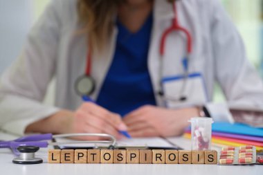Özel bir sağlık uzmanı tıbbi araçlar ve ayrıntılı notlar kullanarak leptospirosis teşhisi koymaya odaklanmıştır.