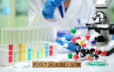 Test tüpleri, modeller ve araştırma araçları kullanılarak yapılan el yapımı deneyler yoluyla potasyum keşfine girişmek