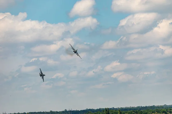 Ukrayna Hava Kuvvetleri Uçağı Donbass Yakınlarındaki Ukrayna Bölgesinin Bütünlüğünü Korumak — Stok fotoğraf