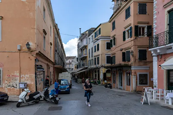 stock image Corfu, Corfu Island  Greece - April 20 2023: a walk through the streets of a tourist island