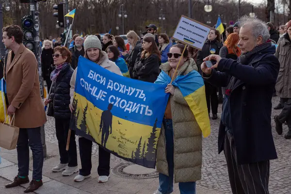 Berlin Almanya Şubat 2024 Rusya Nın Tam Ölçekli Ukrayna Işgalinin — Stok fotoğraf