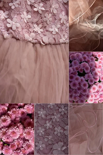 Pozadí Dekorativní Tkaniny Růžové Zdobené Práškové Růžové Barvě Módní Dívčí — Stock fotografie