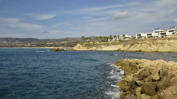 Vista Costa Cyprus Dia Férias Verão — Fotografia de Stock