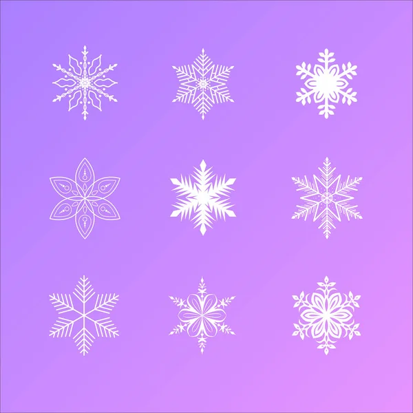 Flocons Neige Sur Fond Violet — Image vectorielle