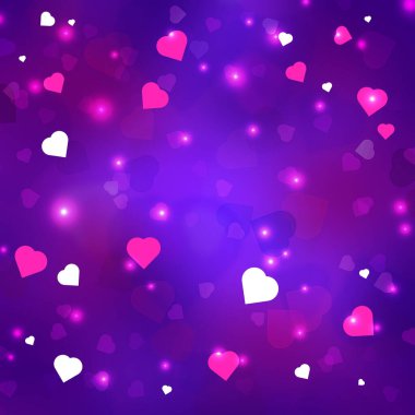 Kalpleri bokeh olan soyut renkli arkaplan